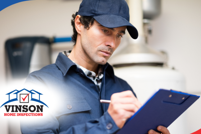 Vinson Home Inspections (7) Inspector taking notes during a home inspection.