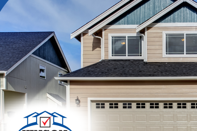 Vinson Home Inspections (2) Contemporary two-story home with a clean driveway and light beige siding